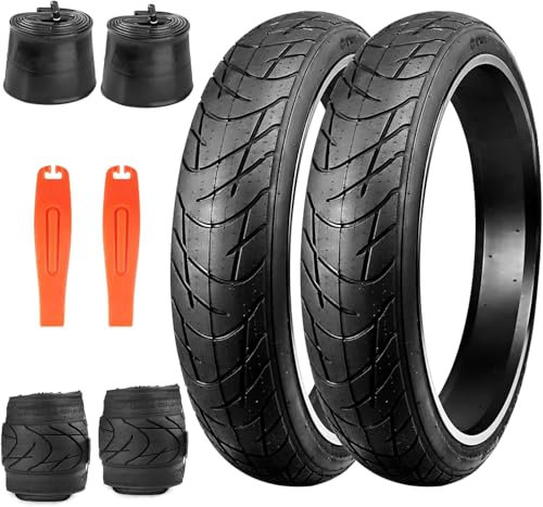 ZUKKA 2er-Pack E Bike Fahrradreifen 26 x 3.0 Fettreifen 70-559 Faltbar und 2er-Pack 26 Zoll Schlauch 26x3.0 AV35mm Heavy Duty E-Bike Mountain Snow Bike Reifen (2 Stück Reifen & 2 Schläuche, 26x3.0)