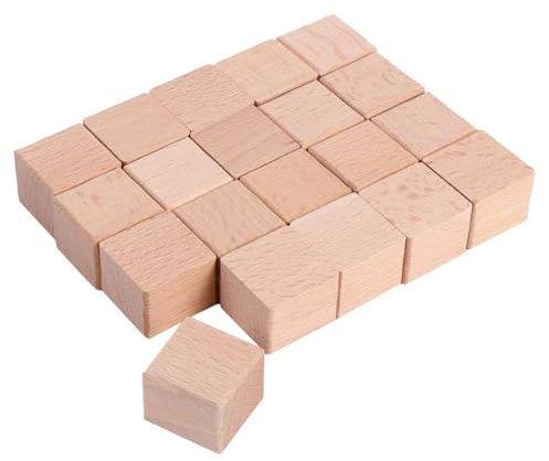 PHENOFICE 20st Siegel Holzblock Linde Zum Schnitzen Mini-sammelalbum Unfertiger Leerer Quadratischer Block Fotoblöcke Selber Machen Würfelblöcke Basteln Stempelmaterial Selber Machen Puzzle
