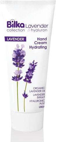 Bilka Collection Lavender & Hyaluron Handcreme Hydratisierend mit Lavendelöl, Hyaluronsäure, Urea, Mandel- und Avocadoöl für Weiche, Jugendliche Hände, 100 ml
