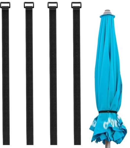 EIHI 4 Pezzi Cinghia per Ombrellone, Cinghie Regolabili per Ombrellone Nylon Cinturino per Ombrellone Cinghia Ricambio Ombrellone Cinghie Sicure per Ombrellone Giardino Cortile Spiaggia