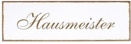 Dekolando Deko Türschild - Hausmeister - Schild 150 x 50 mm - Schilder Türschilder Namensschilder Wohnung selbstklebend Holzschild Tür Holzschilder