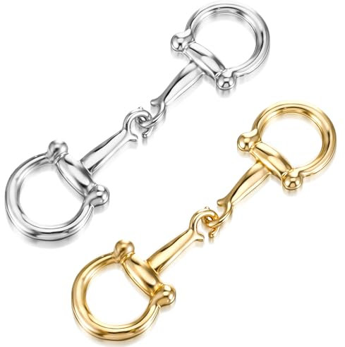 AOZUO 2 Stück Schalring für Damen, Metall Horsebit Schnallen für Seidenschal, Schalclip Ringe Brosche Dornschließe Charms für Damen Mädchen Dekorationszubehör
