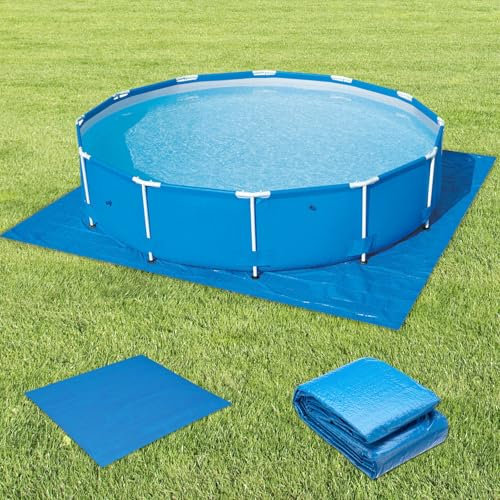 Mineup Tapis de sol rectangulaire pour piscine - 335 x 335 cm - Pliable - Imperméable - Tapis de sol carré - Tapis de protection pour piscine à cadre - Piscines hors sol