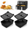 2 Hot Air Fryer Silicone Moulds & 2 Splash Guards for Ninja Foodi Max AF400UK AF451UK 9.5L, Dual Airfryer Accessories for Ninja Foodi Max Dual Zone