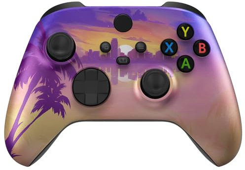 eXtremeRate Carcasa para Xbox Series S X Mando Protector Placa Frontal Funda Delantera Reemplazo Kit Cubierta Cover Shell para Xbox Series X S Control-No Incluye Mando(Miami Neón)
