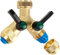 Hydrogarden Distributore d'Acqua a 2 Vie da 3/4 di Pollice con 2 ugelli da 1/2 per raccordi per Tubi Flessibili Sistema a innesto, Collegamento per Tubo Flessibile