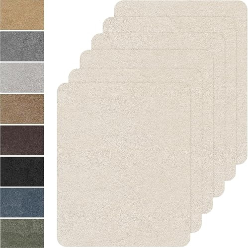 Flicken Selbstklebend Stoff,6 Stück 20x30cm Mikrofaser-Patches,Stoff Reparatur Patches Selbstklebend,Samt Reparaturflicken für Sofa, Autositze, Kleidung (Eierschalenfarbe)