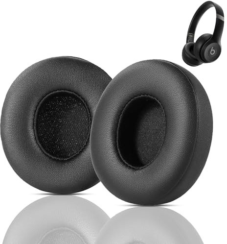 Solo 4 Headphone Ear pads replacement Compatible with Beats Solo 4 Wireless Bluetooth On-Ear Headphones(Protein Leather and Memory Foam ear cushions)