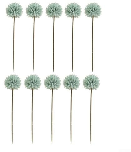 12 palline di fiori artificiali, crisantemi alti 32 cm, per decorazioni per la casa senza tempo (verde)