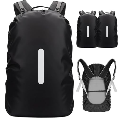 SHOCHX 2 Stück Regenschutz für Rucksäcke mit Reflexstreifen wasserdichte Regenhülle Schulranzen Reflektor Rucksack Cover Reflektierender Rucksacküberzug