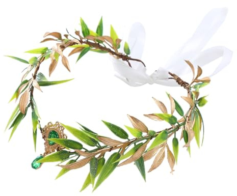 Grünes Blattkrone Haarband mit Verstellbarem Band für Renaissance | Kunststoff, Leicht Anzulegen, für Hochzeiten und Jubiläen, Eleganter Blattschmuck in Grün