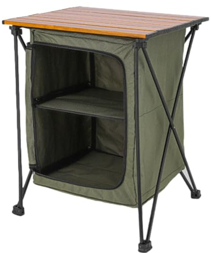 Table de cuisine pliable - Organisateur d'armoire de rangement pour camping, stations de cuisine portables pour barbecue | Table de barbecue en plein air pour pique-nique, voyage, préparation