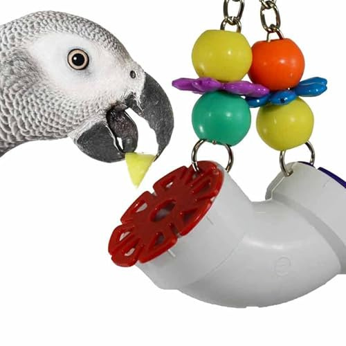 Super Bird Creations SB751 Foraging Puzzle Toy for Parrots, Conures, African Greys - Bird Feeder, Enrichment Activity, Versatile Forager for Mental Stimulation - Durable PVC - Medium/Large, 3”x5”x8
