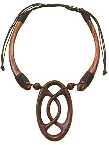 Island Piercings Edle Halskette aus Holz mit Anhänger längenverstellbar N111