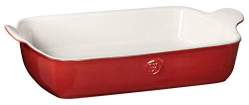 Emile Henry Made In France HR Modern Classics - Teglia rettangolare grande, 33 x 23 cm, colore: Rosso