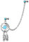 Piercingfaktor Piercing Ohr aus Chirurgenstahl mit Kristall Helix Tragus Ohrpiercing Cartilage Stab Barbell Traumfänger Anhänger Silber Aqua