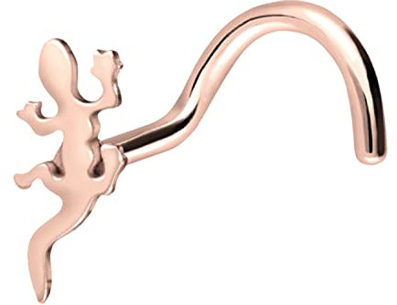 PIERCINGLINE Chirurgenstahl Nasenpiercing Gecko Piercing Nase Stecker Farbauswahl