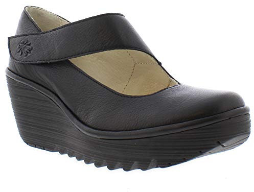 Fly London Women's YASI682FLY Closed Toe Ballet Flats,BLACK,4 UK