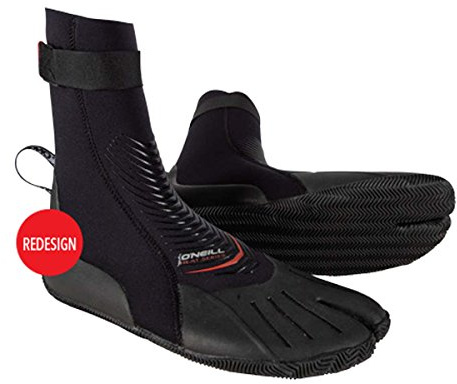 O';Neill Heat 3mm Split Toe Neoprenanzug Stiefel Stiefel Schwarz - Unisex - Anti-Flush Schienbeinriemen. 3mm. Nur mit kaltem Wasser abspülen