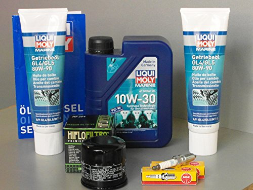 MotorFunSports Wartungsset Mercury 20 EFI mit Öl und Zündkerze Getriebeöl Ölfilter ab 2008