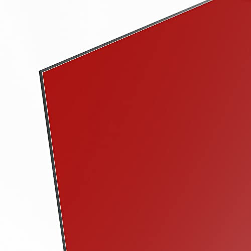 ExpressZuschnitt.de Alu DILITE® Platte rot, Aluminium Verbundplatte, 50 x 50 cm, 3 mm, für Schilder, Wegweiser, Displays, Trennwände, Messebau