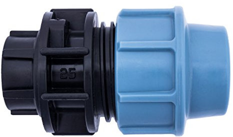 HYDROBIL Raccordo Idraulico MDPE per Tubi d'Acqua, Adattatore 25mm x 1/2 BSP Femmina, per Tubi in Plastica MDPE, 16 Bar, Temperatura Massima 45°C, Raccordi a Compressione