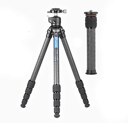 Leofoto - Ranger - Trípode de Carbono con Cabeza de Bola - Ligero - Patas Ajustables en 3 ángulos - Ideal para fotografía Macro - LS-255C+LH-30