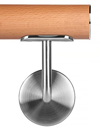 Buche leicht gedämpft Holzhandlauf Ø 42,4 mm Wandhandlauf 300 cm 3 Halter flach