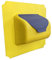move and stic Platte 40x40 mit Spielfunktion Multifunktionsplatte mit Briefkasten gelb/grau