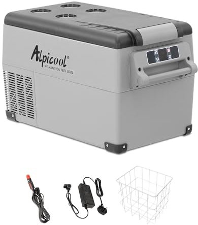 Alpicool CF35 35L Compressor Car Refrigerator, Portable Camping Fridge DC 12v Freezer for TruckCampervanRVBoat, -20℃ to 20℃