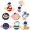 Épingles en Émail,Regerly 8 Pièces Broches en Émail Broche Mignonne Planète de L'espace Epingle en Alliage pour Vêtements Sacs Vestes Chapeau DIY Accessoire