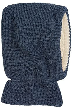 Bio Baby und Kinder Schalmütze 100% Bio-Baumwolle (kbA) und Schurwolle, Jeans, 50/52
