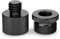 Frgyee Mic Stand Adapter 5/8 Female to 3/8 Male and 3/8 Female to 5/8 Male Screw Adapter Thread for Microphone Stand Mount to Camera Tripod 2 Pieces Black