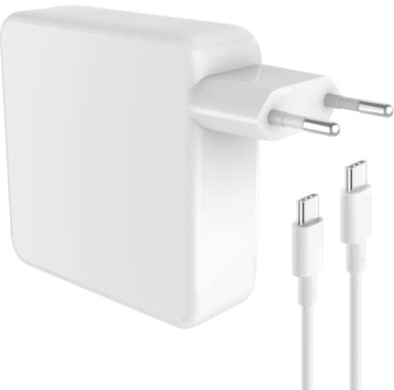 Compatibile con Caricatore MacBook Pro, alimentatore USB C 96 W per MacBook Pro 16/15, MacBook Air 2020/19/18, compatibile con iPad Pro 12,9/11 pollici, con cavo di ricarica da USB C a C 2M