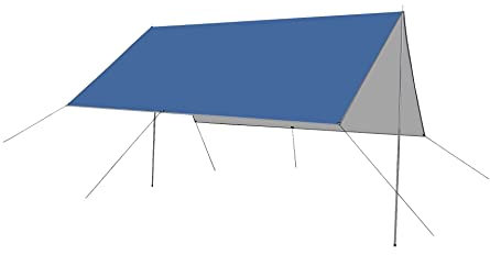 3x3m Zeltdach Zeltplane Camping Tarp mit Stützstange, Erdnägeln und Nylonschnur (Dunkel Blau)