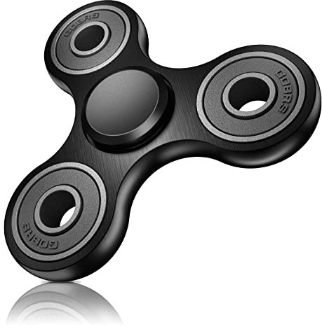 Coolden Fidget Spinner Metall Fidget Toys EDC Hand Spinner Hochwertig Schleuderzeit 2-5 Min Angst Anti Stress Spielzeug Geschenk für Kinder Erwachsene Edelstahl Finger Kreisel für Büro Schule Schwarz
