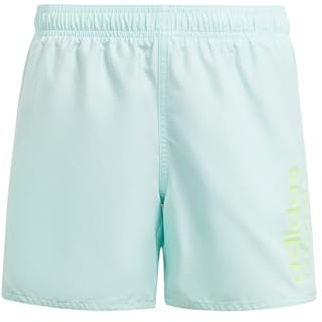 adidas Jungen Sportswear Essentials Logo CLX Swim Shorts Kids, Semi Flash Aqua/Green Spark, 11-12 Years