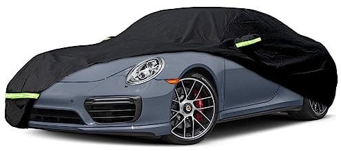 Bâche Voiture Extérieur Respirante Compatible avec Porsche 911(991/992/996/997 Serie) 1998-2024, 6 couches Housse de voiture imperméable, Toutes saisons, Avec fermeture éclair et bandes coupe-vent