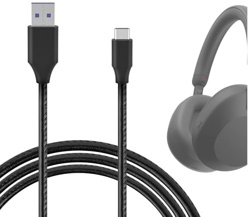 GEEKRIA USB Headphones Charger Cable Compatible with Logitech, Skullcandy, Soundcore, B&W, Sony, Shokz, Corsair, Durable USB Replacement Power Charging Cord (4ft/120cm)