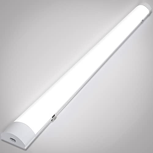 Gimisgu LED Feuchtraumleuchte 60CM, 18W Deckenleuchte Neutralweiß 4000K, Led Röhre IP65, led garagenbeleuchtung, led werkstattlampe, Weiß
