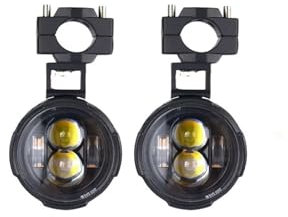 Motorrad LED Licht Fahren Scheinwerfer Für Suzuki 100W LED Motorrad Scheinwerfer Nebelscheinwerfer Led Zusätzliche Fahrlicht Doppel Farbe Lampe (Color : Wireless Switch)