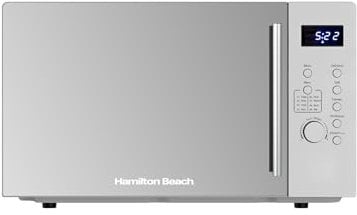 Hamilton Beach Microwave, 30L, 3100W, Combination Microwave with Grill, 8 Presets, Defrost Function, Multi-Functional Cooking, 5 Power Settings, Grill Rack, Silver - HB30LS01