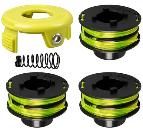 YWNYT Bobina di filo per decespugliatore Ryobi RAC118 RLT3525S, 1,2 mm x 8,4 m, bobina di ricambio per decespugliatore con coperchio e molla (3+1+1)