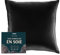 DREAMZIE Taie d Oreiller en Soie - 100% Soie Naturelle de mûrier - pour Les Cheveux et la Peau - 19 mm de Soie des Deux côtés - 1 unité - Noir - 60x60 cm