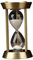 Minuterie de sablier Vintage, décoration de sablier, minuterie de Sable en Laiton de 3 Minutes avec Base en métal et décoration de Sable Blanc, Montre de Sable en métal, Verre d'heure avec Verre de