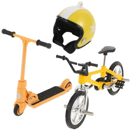 Hohopeti 1satz Dollhouse Miniaturmodell Fahrrad Helm Gelbes Dekorationszubehör Für Puppenhaus Simuliertes Perfektes Fotorequisit Für Kreative Szenen Für Sammler