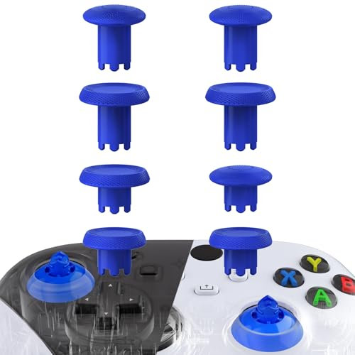 eXtremeRate ThumbsGear V3 Joysticks Intercambiables para Xbox Core Mando, 4 Alturas Adjustables Grips Convexo y Cóncavo Thumbsticks para Xbox One S/X/Elite, para Nintendo Switch Pro(Azul)