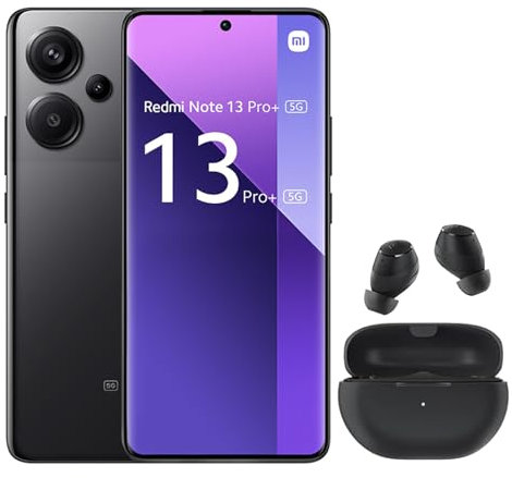 Xiaomi Redmi Note 13 Pro+ 5G 12+512GB Smartphone Móvil, 16,9 cm (6,67 pulgadas), Dual SIM 5G USB Type-C 16 Go 512 Go 5000 mAh, Midnight Black—Included Earphone