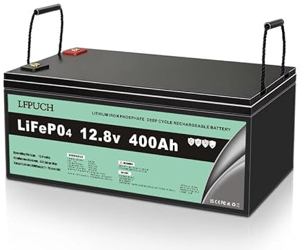 LiFePO4 Batterie 12V 400Ah, Lithium Eisenphosphat anstelle von Auto AGM oder Deep Cycle-Batterie, für Wohnmobil, Boot, Solaranlage, usw