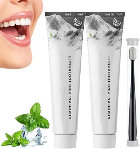 Hydroxyapatite Toothpaste 2-Pack for Enamel Protection, Fluoride-Free Formula with Gentle Mint, for Sensitive Teeth, Gentle and Effective Formula, Long-Lasting Fresh Breath (2 Pcs)